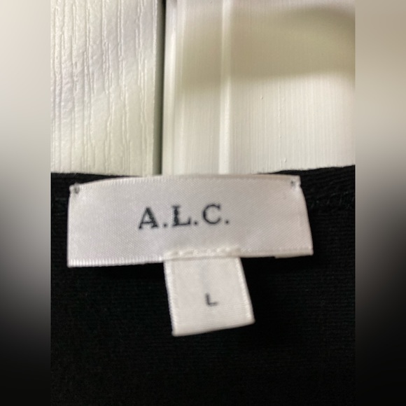 A. L. C. Black Long Sleeve Cotton Spandex Top EUC - Picture 3 of 6